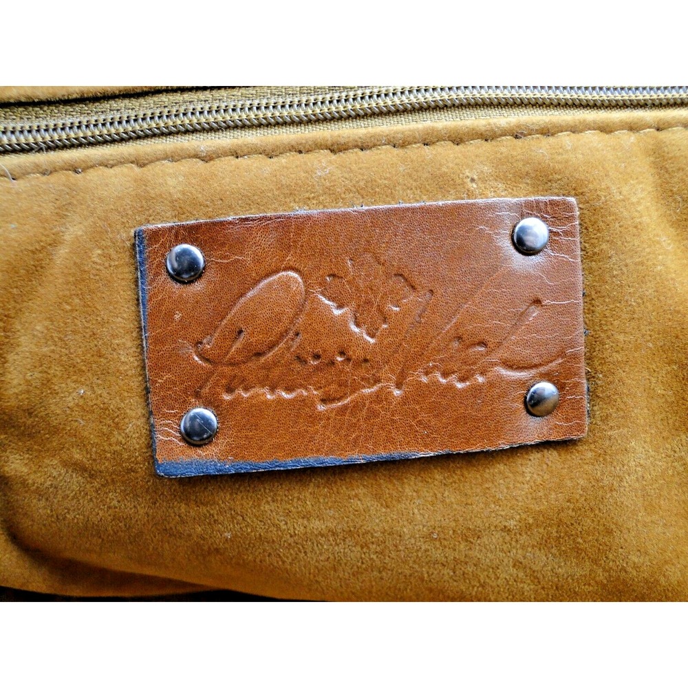Patricia Nash Mandia Ebbe Woven Straw Leather Trim Large Satchel Lucite Ring Bag - Picture 8 of 8